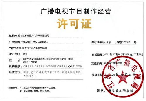 淮安城市網(wǎng)喜獲廣播電視節(jié)目制作經(jīng)營許可證，開啟內(nèi)容創(chuàng)作新篇章